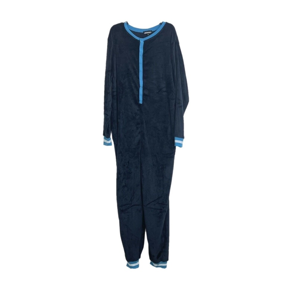 Jammers Blue Oneies Lounge Wear One Piece Back Flap Mens M, L, XL